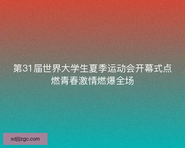 第31届世界大学生夏季运动会开幕式点燃青春激情燃爆全场