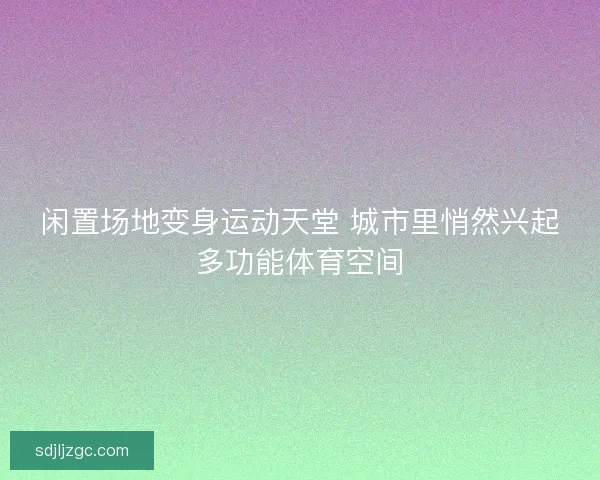 闲置场地变身运动天堂 城市里悄然兴起多功能体育空间